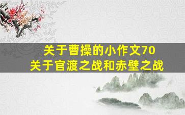 关于曹操的小作文70 关于官渡之战和赤壁之战